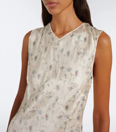 DÔEN Dôen Adelana floral silk satin midi dress | Thumbnail 3 DÔEN Dôen Adelana floral silk satin midi dress | Thumbnail 3