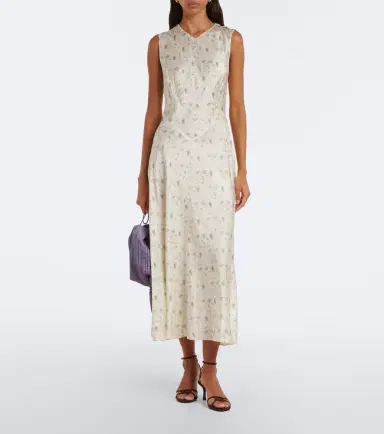 DÔEN Dôen Adelana floral silk satin midi dress | Thumbnail 4 DÔEN Dôen Adelana floral silk satin midi dress | Thumbnail 4