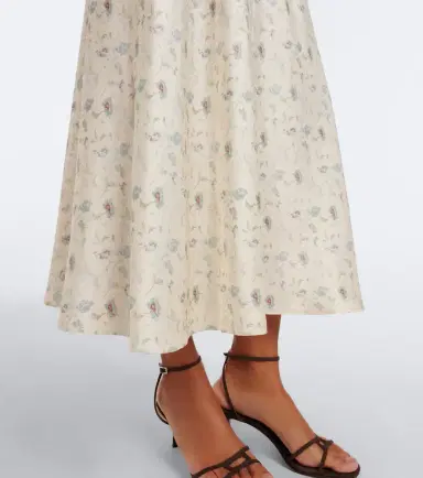 DÔEN Dôen Adelana floral silk satin midi dress | Thumbnail 6 DÔEN Dôen Adelana floral silk satin midi dress | Thumbnail 6