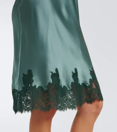DÔEN Dôen Elowette lace-trimmed silk satin midi skirt | Thumbnail 4 DÔEN Dôen Elowette lace-trimmed silk satin midi skirt | Thumbnail 4