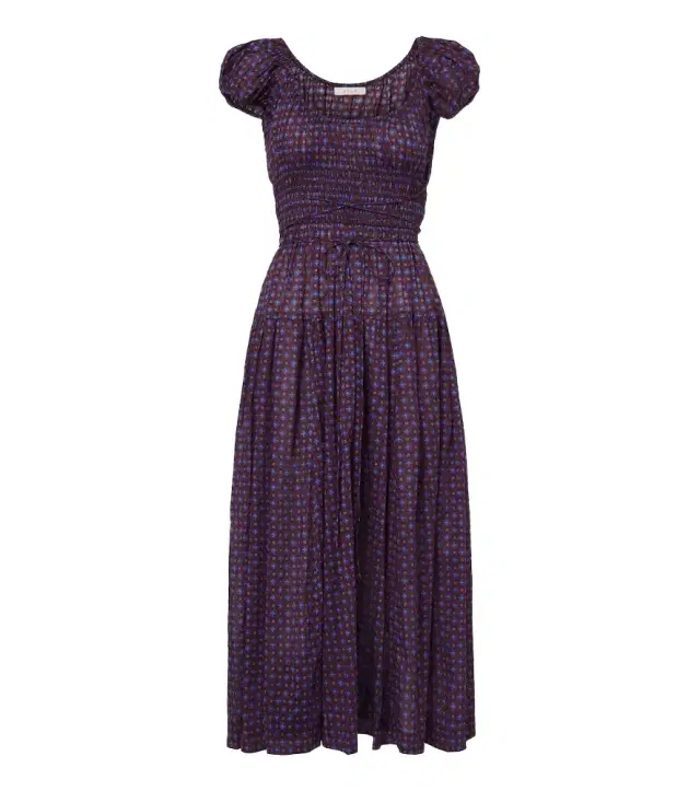 Dôen Quinelle printed cotton voile midi dress Dôen Quinelle printed cotton voile midi dress