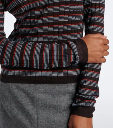 Prada Striped cashmere and silk polo sweater | Thumbnail 2 Prada Striped cashmere and silk polo sweater | Thumbnail 2