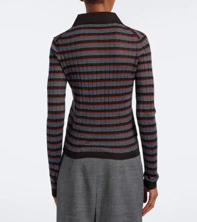 Prada Striped cashmere and silk polo sweater | Thumbnail 6 Prada Striped cashmere and silk polo sweater | Thumbnail 6