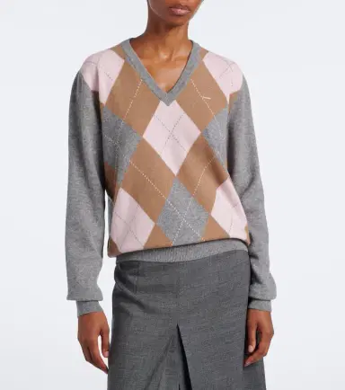 Prada Argyle cashmere sweater | Thumbnail 2 Prada Argyle cashmere sweater | Thumbnail 2
