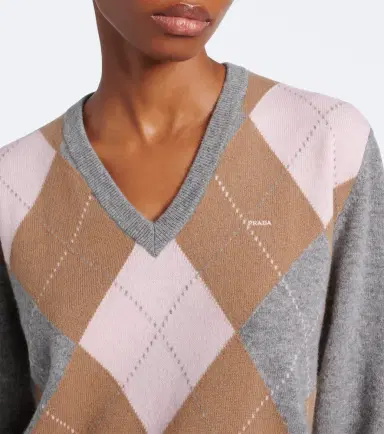 Prada Argyle cashmere sweater | Thumbnail 4 Prada Argyle cashmere sweater | Thumbnail 4