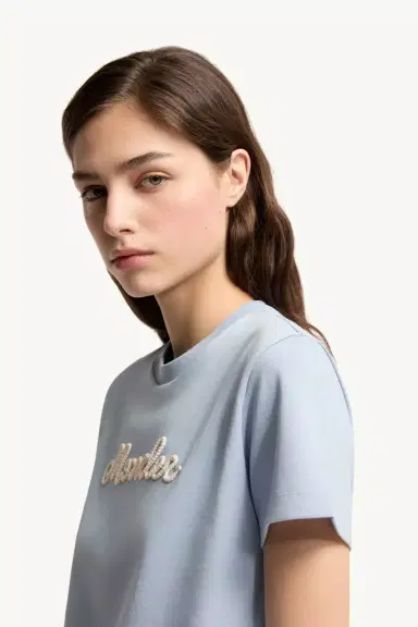 Moncler Logo Embroidery Cotton T-shirt | Thumbnail 4 Moncler Logo Embroidery Cotton T-shirt | Thumbnail 4