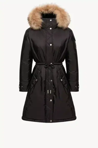 Moncler Moustique Hooded Shearling Trimmed Long Down Parka | Thumbnail 2 Moncler Moustique Hooded Shearling Trimmed Long Down Parka | Thumbnail 2