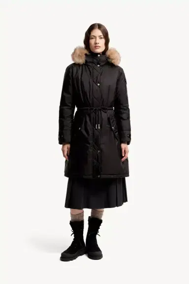 Moncler Moustique Hooded Shearling Trimmed Long Down Parka | Thumbnail 5 Moncler Moustique Hooded Shearling Trimmed Long Down Parka | Thumbnail 5