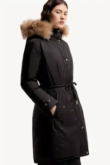 Moncler Moustique Hooded Shearling Trimmed Long Down Parka | Thumbnail 7 Moncler Moustique Hooded Shearling Trimmed Long Down Parka | Thumbnail 7