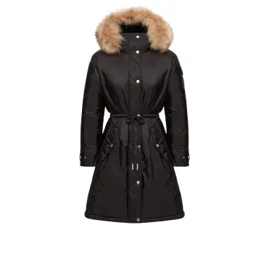 Moncler Moustique Hooded Shearling Trimmed Long Down Parka | Thumbnail 1 Moncler Moustique Hooded Shearling Trimmed Long Down Parka | Thumbnail 1
