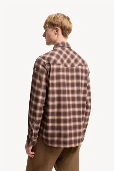 Moncler Grenoble Check Cotton Blend Long Sleeve Shirt | Thumbnail 6 Moncler Grenoble Check Cotton Blend Long Sleeve Shirt | Thumbnail 6