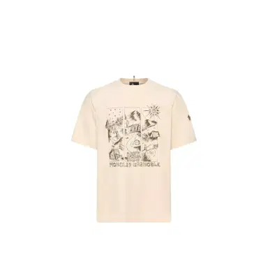 Moncler Grenoble Mountain Landscape Print Cotton T-shirt | Thumbnail 1 Moncler Grenoble Mountain Landscape Print Cotton T-shirt | Thumbnail 1