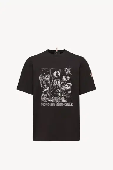 Moncler Grenoble Mountain Landscape Print Cotton T-shirt | Thumbnail 2 Moncler Grenoble Mountain Landscape Print Cotton T-shirt | Thumbnail 2