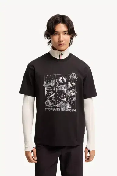 Moncler Grenoble Mountain Landscape Print Cotton T-shirt | Thumbnail 5 Moncler Grenoble Mountain Landscape Print Cotton T-shirt | Thumbnail 5