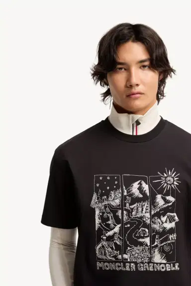 Moncler Grenoble Mountain Landscape Print Cotton T-shirt | Thumbnail 7 Moncler Grenoble Mountain Landscape Print Cotton T-shirt | Thumbnail 7