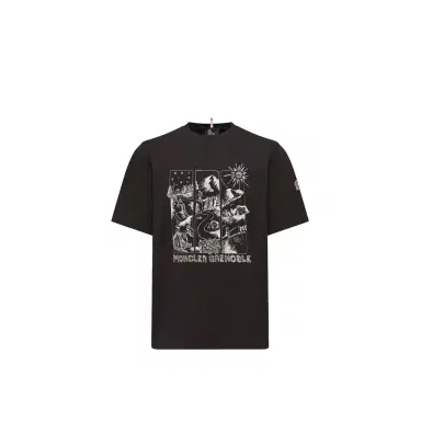 Moncler Grenoble Mountain Landscape Print Cotton T-shirt | Thumbnail 1 Moncler Grenoble Mountain Landscape Print Cotton T-shirt | Thumbnail 1