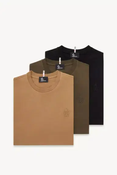Moncler Grenoble Logo Patch Cotton Blend T-shirt (three Pack) | Thumbnail 2 Moncler Grenoble Logo Patch Cotton Blend T-shirt (three Pack) | Thumbnail 2