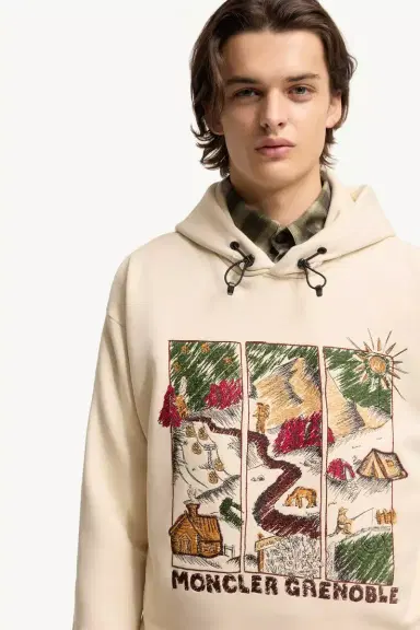 Moncler Grenoble Mountain Landscape Print Cotton Blend Hoodie | Thumbnail 7 Moncler Grenoble Mountain Landscape Print Cotton Blend Hoodie | Thumbnail 7