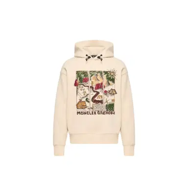 Moncler Grenoble Mountain Landscape Print Cotton Blend Hoodie | Thumbnail 1 Moncler Grenoble Mountain Landscape Print Cotton Blend Hoodie | Thumbnail 1