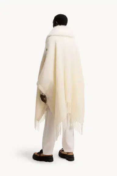 Moncler Grenoble Shearling Collar Mohair, Alpaca & Wool Blend Cape | Thumbnail 6 Moncler Grenoble Shearling Collar Mohair, Alpaca & Wool Blend Cape | Thumbnail 6