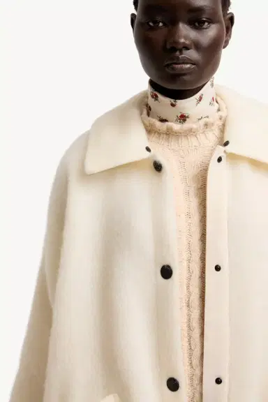 Moncler Grenoble Shearling Collar Mohair, Alpaca & Wool Blend Cape | Thumbnail 8 Moncler Grenoble Shearling Collar Mohair, Alpaca & Wool Blend Cape | Thumbnail 8