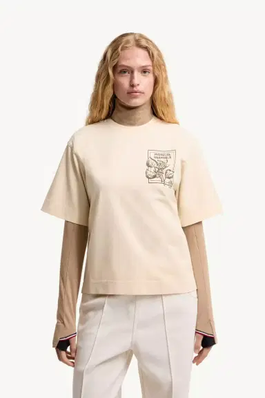 Moncler Grenoble Flower Print Cotton Blend T-shirt | Thumbnail 5 Moncler Grenoble Flower Print Cotton Blend T-shirt | Thumbnail 5