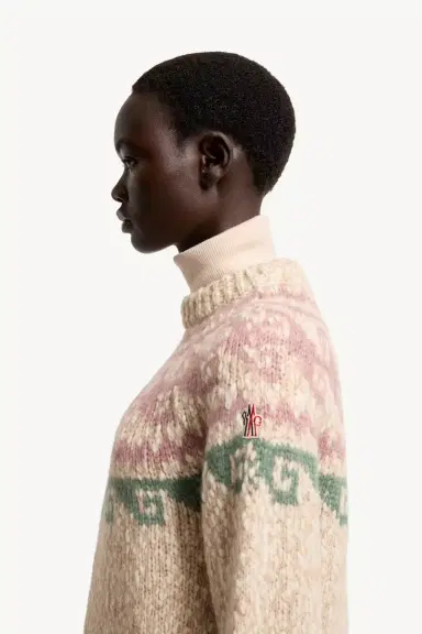 Moncler Grenoble Geometric Jacquard Wool Blend Sweater | Thumbnail 4 Moncler Grenoble Geometric Jacquard Wool Blend Sweater | Thumbnail 4