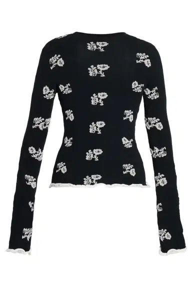 Erdem Floral Jacquard Long Sleeve Top | Thumbnail 2 Erdem Floral Jacquard Long Sleeve Top | Thumbnail 2