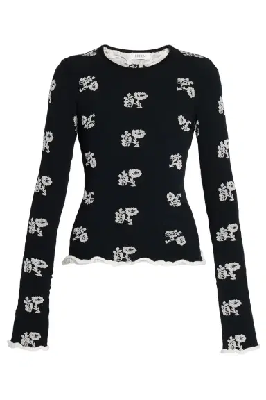 Erdem Floral Jacquard Long Sleeve Top | Thumbnail 1 Erdem Floral Jacquard Long Sleeve Top | Thumbnail 1