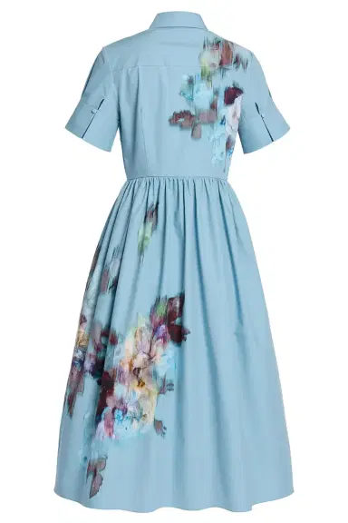 Erdem Floral Poplin Short Sleeve Maxi Dress | Thumbnail 2 Erdem Floral Poplin Short Sleeve Maxi Dress | Thumbnail 2