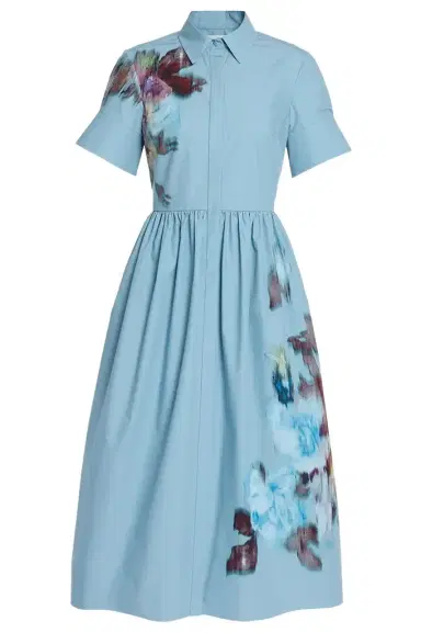 Erdem Floral Poplin Short Sleeve Maxi Dress | Thumbnail 1 Erdem Floral Poplin Short Sleeve Maxi Dress | Thumbnail 1