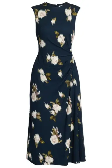 Erdem Floral Ponte Sleeveless Midi Dress | Thumbnail 1 Erdem Floral Ponte Sleeveless Midi Dress | Thumbnail 1