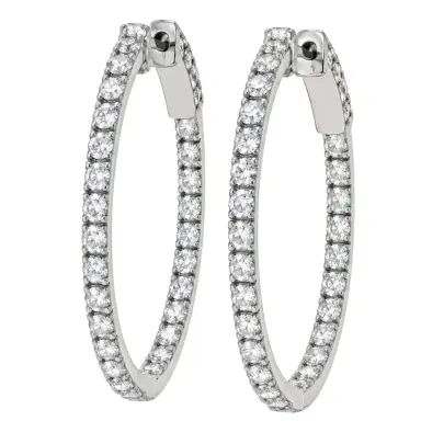 Wish Fine Jewelry 5.22ct Diamond 14K Gold Hoop Earrings | Thumbnail 1 Wish Fine Jewelry 5.22ct Diamond 14K Gold Hoop Earrings | Thumbnail 1