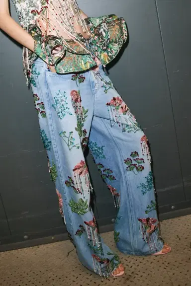 PatBo ROSALIE EMBROIDERED DENIM PANTS (RUNWAY) | Thumbnail 2 PatBo ROSALIE EMBROIDERED DENIM PANTS (RUNWAY) | Thumbnail 2