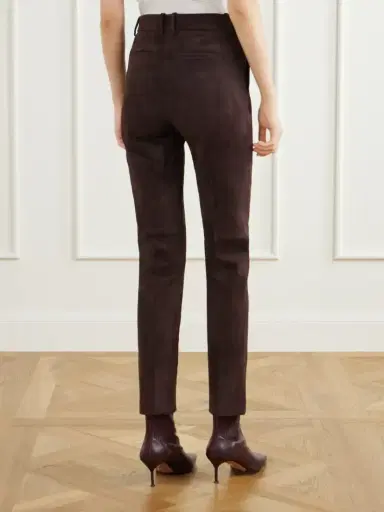 Joseph New Coleman Paneled Suede Mid-rise Slim-fit Pants | Thumbnail 4 Joseph New Coleman Paneled Suede Mid-rise Slim-fit Pants | Thumbnail 4