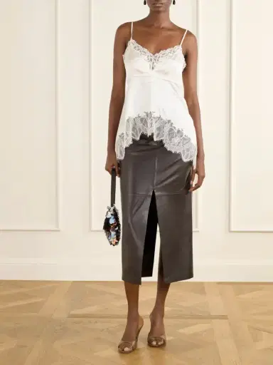 Staud Lina Lace-trimmed Silk-blend Tank | Thumbnail 2 Staud Lina Lace-trimmed Silk-blend Tank | Thumbnail 2
