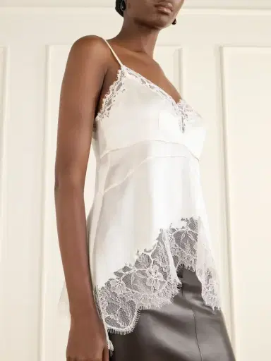 Staud Lina Lace-trimmed Silk-blend Tank | Thumbnail 4 Staud Lina Lace-trimmed Silk-blend Tank | Thumbnail 4