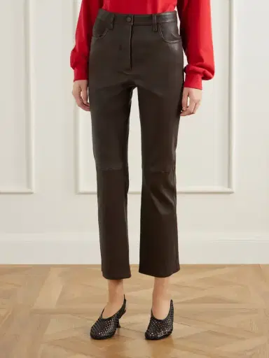 Joseph Duke Leather Cropped Flared Pants | Thumbnail 3 Joseph Duke Leather Cropped Flared Pants | Thumbnail 3