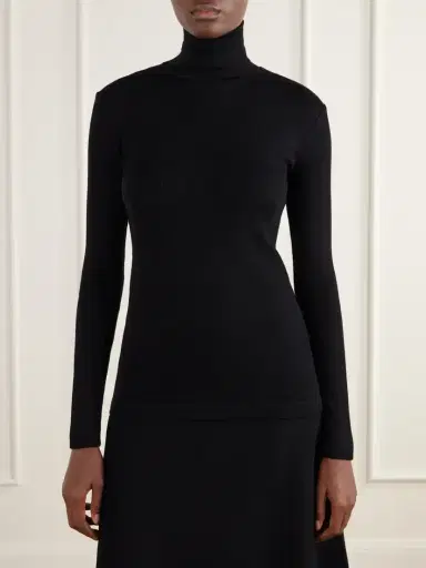 Max Mara Cono Wool-jersey Turtleneck Top | Thumbnail 3 Max Mara Cono Wool-jersey Turtleneck Top | Thumbnail 3