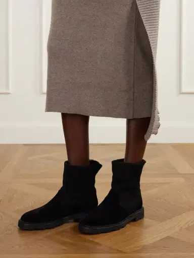 Manolo Blahnik Tomosa 10 Shearling-trimmed Suede Ankle Boots | Thumbnail 2 Manolo Blahnik Tomosa 10 Shearling-trimmed Suede Ankle Boots | Thumbnail 2