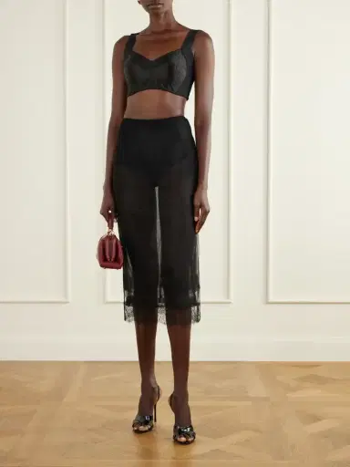 Dolce & Gabbana Cropped Paneled Satin Bustier Top | Thumbnail 2 Dolce & Gabbana Cropped Paneled Satin Bustier Top | Thumbnail 2