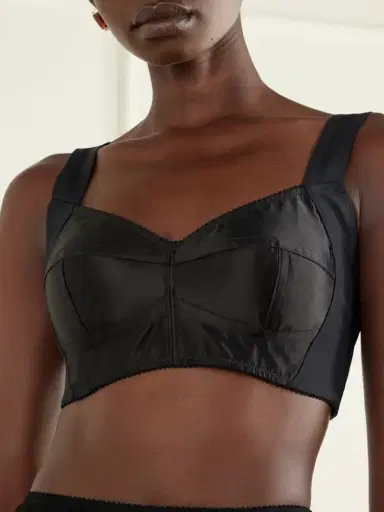 Dolce & Gabbana Cropped Paneled Satin Bustier Top | Thumbnail 4 Dolce & Gabbana Cropped Paneled Satin Bustier Top | Thumbnail 4