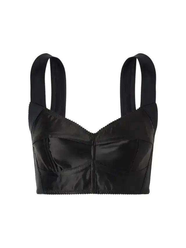 Cropped Paneled Satin Bustier Top Cropped Paneled Satin Bustier Top