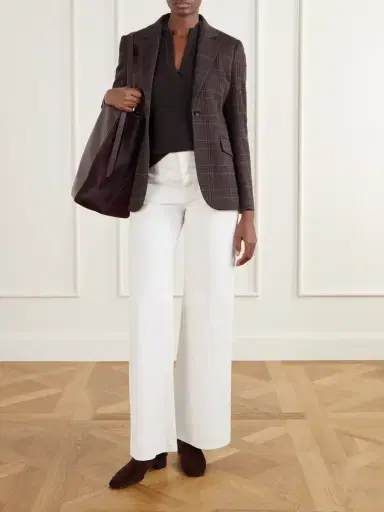 Max Mara Abate Prince Of Wales Wool And Cotton-blend Blazer | Thumbnail 2 Max Mara Abate Prince Of Wales Wool And Cotton-blend Blazer | Thumbnail 2