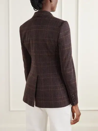 Max Mara Abate Prince Of Wales Wool And Cotton-blend Blazer | Thumbnail 4 Max Mara Abate Prince Of Wales Wool And Cotton-blend Blazer | Thumbnail 4