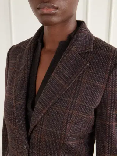 Max Mara Abate Prince Of Wales Wool And Cotton-blend Blazer | Thumbnail 5 Max Mara Abate Prince Of Wales Wool And Cotton-blend Blazer | Thumbnail 5