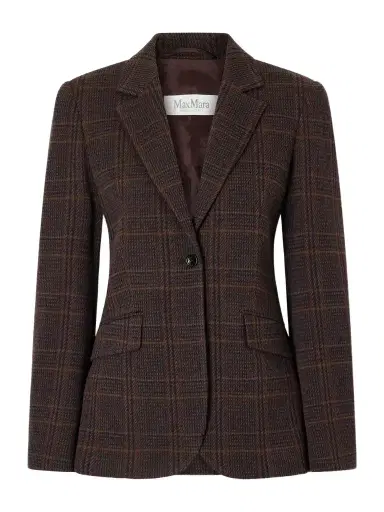 Max Mara Abate Prince Of Wales Wool And Cotton-blend Blazer | Thumbnail 1 Max Mara Abate Prince Of Wales Wool And Cotton-blend Blazer | Thumbnail 1