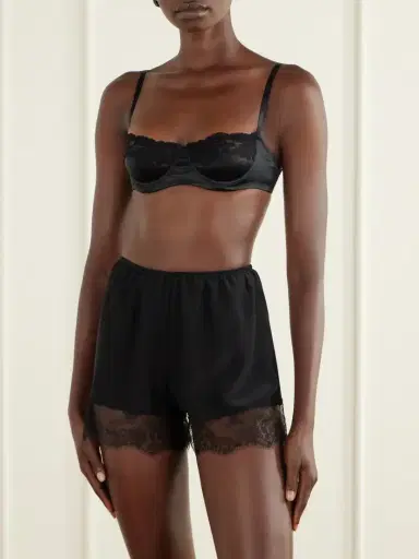 Dolce & Gabbana Lace-trimmed Silk-blend Balconette Bra | Thumbnail 2 Dolce & Gabbana Lace-trimmed Silk-blend Balconette Bra | Thumbnail 2