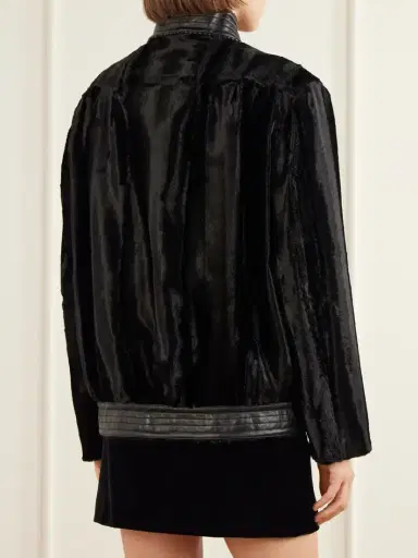 Blazé Milano Coiba Leather-trimmed Velvet Jacket | Thumbnail 4 Blazé Milano Coiba Leather-trimmed Velvet Jacket | Thumbnail 4