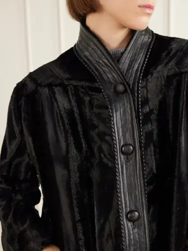 Blazé Milano Coiba Leather-trimmed Velvet Jacket | Thumbnail 5 Blazé Milano Coiba Leather-trimmed Velvet Jacket | Thumbnail 5